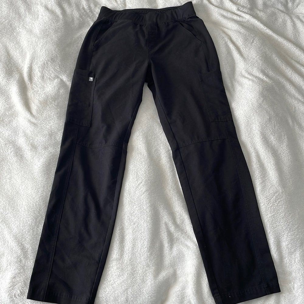Figs Axim Cargo Scrub Pants - Black - S